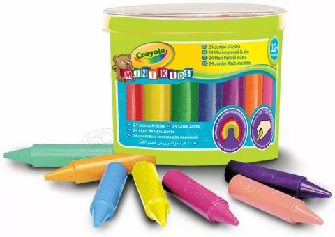 Photo de Lot de 24 Maxi Crayons de couleur à la Cire Crayola Mini Kids (Couleurs assorties)