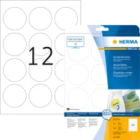 Photo de Lot de 25 feuilles de 12x Étiquettes amovibles Herma Ø60mm - A4 (Blanc)