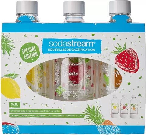 Photo de Lot de 3 bouteilles Sodastream 1L (Coloris assorti)