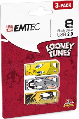 Photo de Lot de 3 Clés USB 2.0 Emtec M750 Looney Toons - 8Go