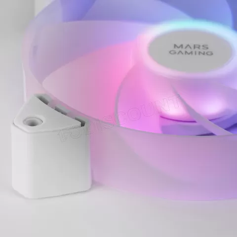 Photo de Lot de 3 Ventilateurs boitier Mars Gaming MF-3AR RGB - 12cm (Blanc)