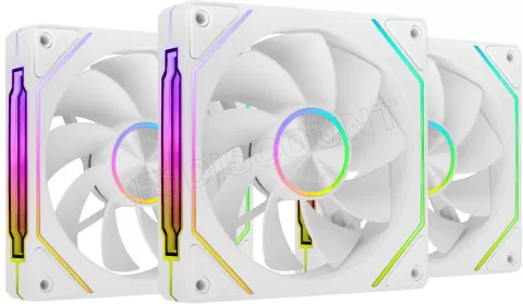 Photo de Lot de 3 Ventilateurs boitier Mars Gaming MF-LinkFinity 2 Reverse RGB - 12cm (Blanc)