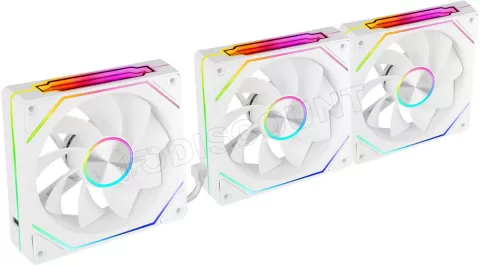 Photo de Lot de 3 Ventilateurs boitier Mars Gaming MF-LinkFinity 2 Reverse RGB - 12cm (Blanc)