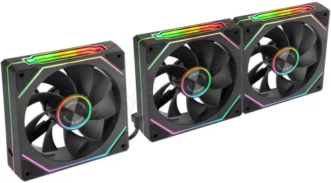 Photo de Lot de 3 Ventilateurs boitier Mars Gaming MF-LinkFinity 2 Reverse RGB - 12cm (Noir)