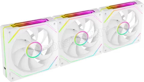 Photo de Lot de 3 Ventilateurs boitier Mars Gaming MF-LinkFinity 2 RGB - 12cm (Blanc)
