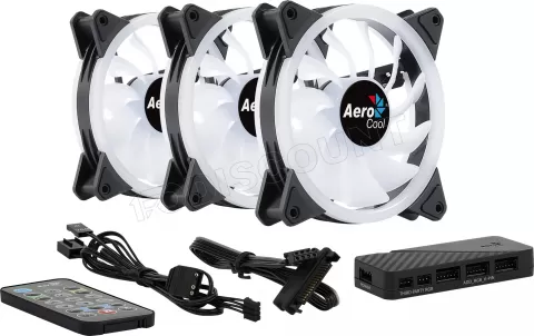 Aerocool Ventilateur Interne Avec Hub De Contrôle MIRAGE12PRO RGB 12 mm 3  Unités Noir