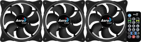 Photo de Lot de 3 Ventilateurs de boitier AeroCool Eclipse 12 Pro RGB 12cm (Noir)