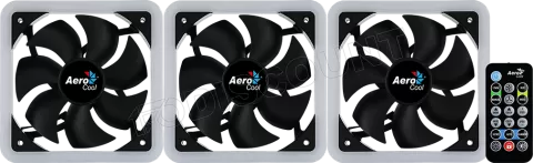 Photo de Lot de 3 Ventilateurs de boitier AeroCool Edge 14 Pro RGB 14cm (Noir)