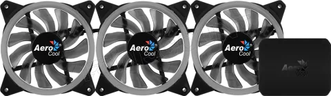 Photo de Lot de 3 Ventilateurs de boitier AeroCool Rev RGB Pro 12cm (Noir)