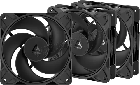 Photo de Lot de 3 Ventilateurs de boitier Arctic P12 Pro Reverse - 12cm (Noir)