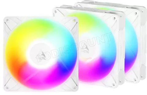 Photo de Lot de 3 Ventilateurs de boitier Arctic P14 Pro Reverse RGB - 14cm (Blanc)