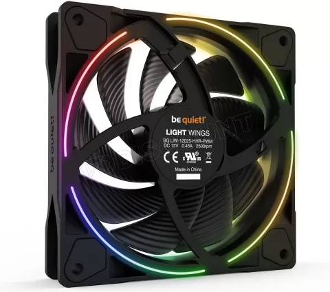 Photo de Lot de 3 Ventilateurs de boitier Be Quiet Light Wings High Speed RGB - 12cm (Noir)