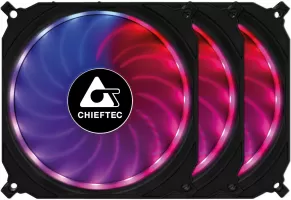 Photo de Lot de 3 Ventilateurs de boitier Chieftec Tornado RGB 12cm (Noir)