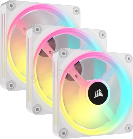Lot de 3 Ventilateurs de boitier Corsair iCue Link QX RGB - 12cm (Blanc) à  prix bas