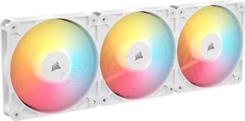 Photo de Lot de 3 Ventilateurs de boitier Corsair RS Reverse RGB - 12cm (Blanc)