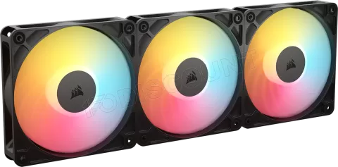 Photo de Lot de 3 Ventilateurs de boitier Corsair RS Reverse RGB - 12cm (Noir)