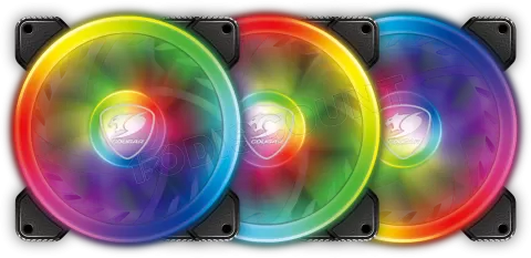 Photo de Lot de 3 Ventilateurs de boitier Cougar Vortex SPB RGB 12cm (Noir)