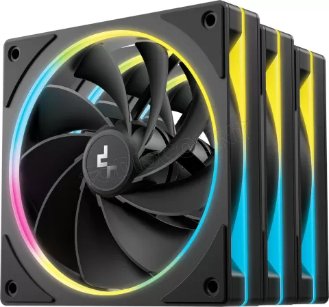 Photo de Lot de 3 Ventilateurs de boitier Deepcool FL12 SE Reverse RGB - 12cm (Noir)