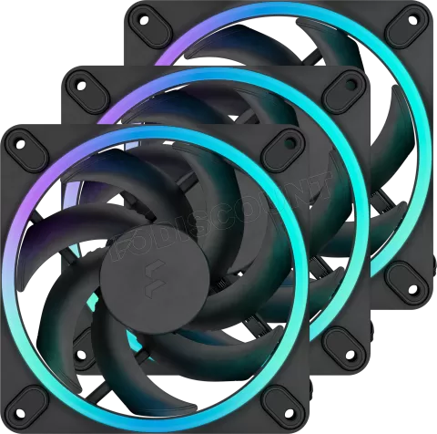 Photo de Lot de 3 Ventilateurs de boitier Fractal Design Momentum RGB - 12cm (Noir)