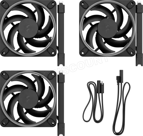 Photo de Lot de 3 Ventilateurs de boitier Fractal Design Momentum RGB - 12cm (Noir)