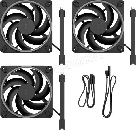 Photo de Lot de 3 Ventilateurs de boitier Fractal Design Momentum RGB - 14cm (Noir)