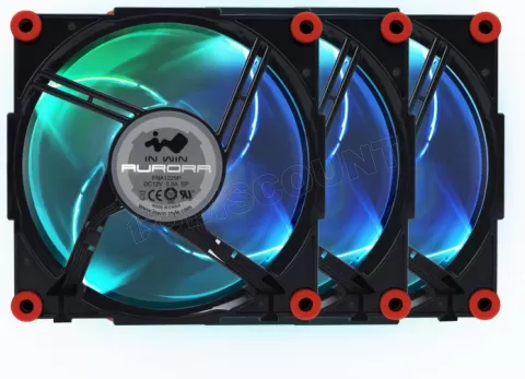 Photo de Lot de 3 Ventilateurs de boitier InWin Aurora RGB 12cm (Noir)