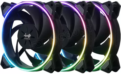 Photo de Lot de 3 Ventilateurs de boitier InWin Sirius Loop RGB - 12cm (Noir)