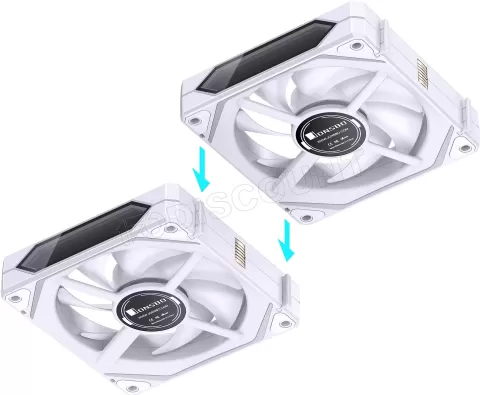 Photo de Lot de 3 Ventilateurs de boitier Jonsbo ZL-120 Reverse RGB - 12cm (Blanc)