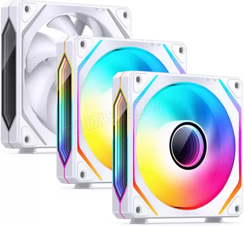 Photo de Lot de 3 Ventilateurs de boitier Jonsbo ZL-120 RGB - 12cm (Blanc)