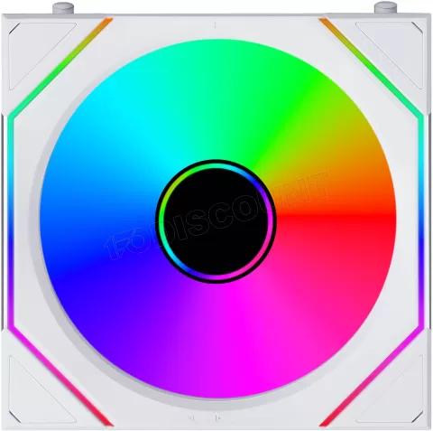 Photo de Lot de 3 Ventilateurs de boitier Lian Li Uni Fan SL-Infinity Flex Reverse RGB - 12cm avec contrôleur (Blanc)