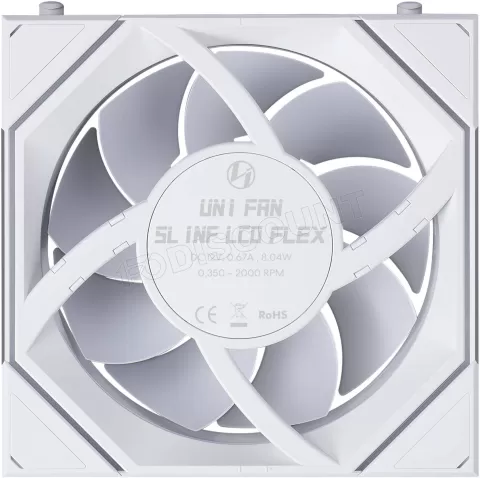Photo de Lot de 3 Ventilateurs de boitier Lian Li Uni Fan SL-Infinity LCD Flex RGB - 12cm (Blanc)