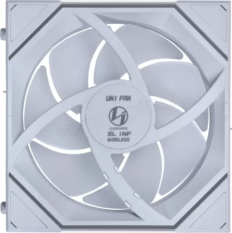 Photo de Lot de 3 Ventilateurs de boitier Lian Li Uni Fan SL-Infinity Wireless Reverse RGB - 12cm (Blanc)