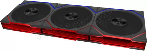 Photo de Lot de 3 Ventilateurs de boitier Lian Li Uni Fan TL Flex Reverse RGB - 12cm avec contrôleur (Noir)