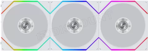 Photo de Lot de 3 Ventilateurs de boitier Lian Li Uni Fan TL Flex RGB - 12cm avec contrôleur (Blanc)
