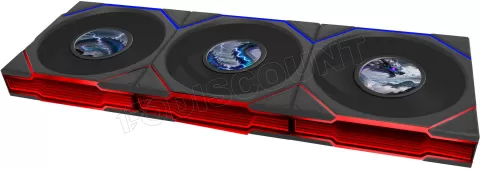 Photo de Lot de 3 Ventilateurs de boitier Lian Li Uni Fan TL LCD Flex - 12cm (Noir)