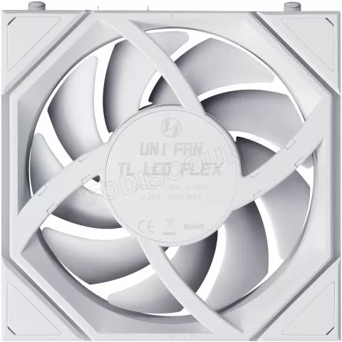 Photo de Lot de 3 Ventilateurs de boitier Lian Li Uni Fan TL LCD Flex Reverse RGB - 12cm (Blanc)