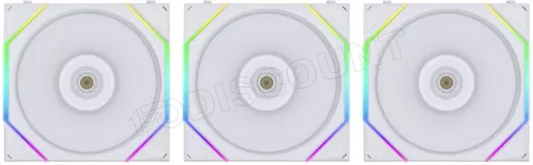 Photo de Lot de 3 Ventilateurs de boitier Lian Li Uni Fan TL Reverse RGB - 12cm (Blanc)