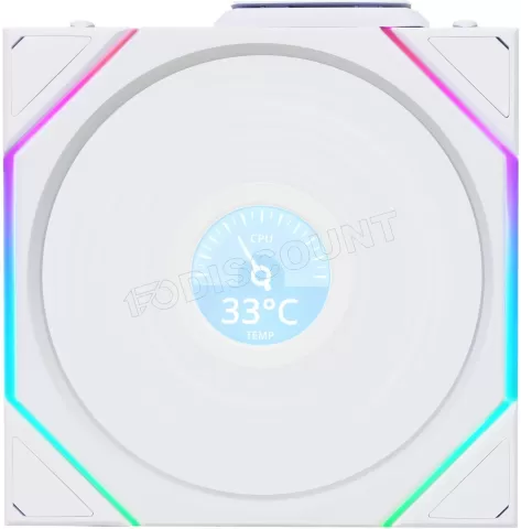 Photo de Lot de 3 Ventilateurs de boitier Lian Li Uni Fan TL Wireless LCD RGB - 12cm (Blanc)