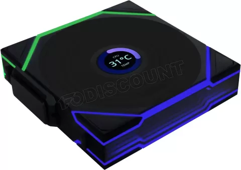 Photo de Lot de 3 Ventilateurs de boitier Lian Li Uni Fan TL Wireless LCD RGB - 12cm (Noir)