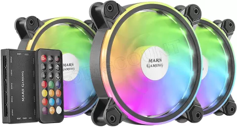 Photo de Lot de 3 Ventilateurs de boitier Mars Gaming MFX RGB 12cm (Noir)