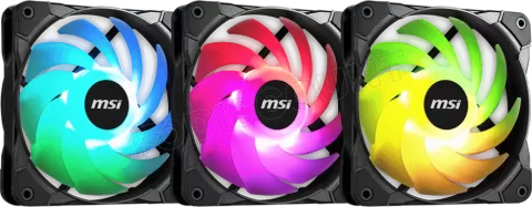 Photo de Lot de 3 Ventilateurs de boitier MSI Mag Max F12A-3 RGB 12cm (Noir)