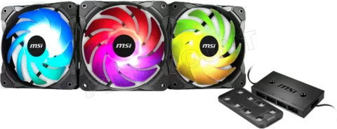 Photo de Lot de 3 Ventilateurs de boitier MSI Mag Max F12A-3H RGB 12cm (Noir)