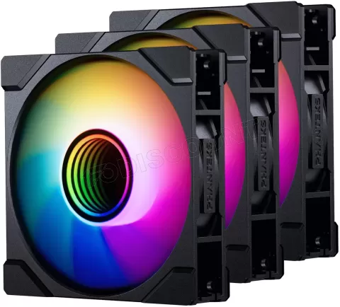 Photo de Lot de 3 Ventilateurs de boitier Phanteks M25 Gen2 Reverse RGB - 12cm (Noir)