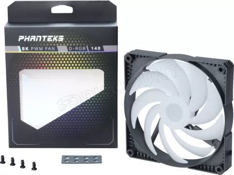 Photo de Lot de 3 Ventilateurs de boitier Phanteks PH-F140 SK RGB 14cm (Noir)