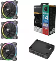Photo de Lot de 3 Ventilateurs de boitier Thermaltake Riing Plus RGB TT Premium Edition 140*140 (14cm) LED RGB