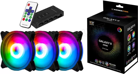 Photo de Lot de 3 Ventilateurs de boitier Xigmatek Galaxy II Essential RGB (Noir)