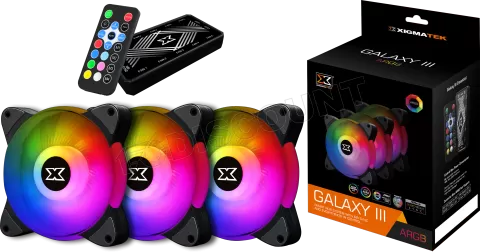 Photo de Lot de 3 Ventilateurs de boitier Xigmatek Galaxy III Essential RGB (Noir)