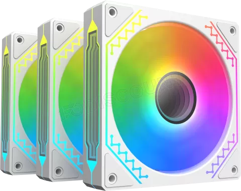 Photo de Lot de 3 Ventilateurs de boitier Xigmatek Starz Pro RGB (Blanc)