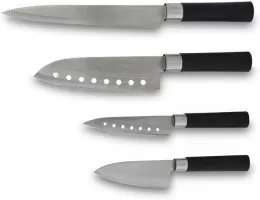 Photo de Lot de 4 Couteaux Santoku Cecotec (Noir)