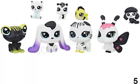 Photo de Lot de 4 mini Pourpées Hasbro Little PetShop Teensies Black & White